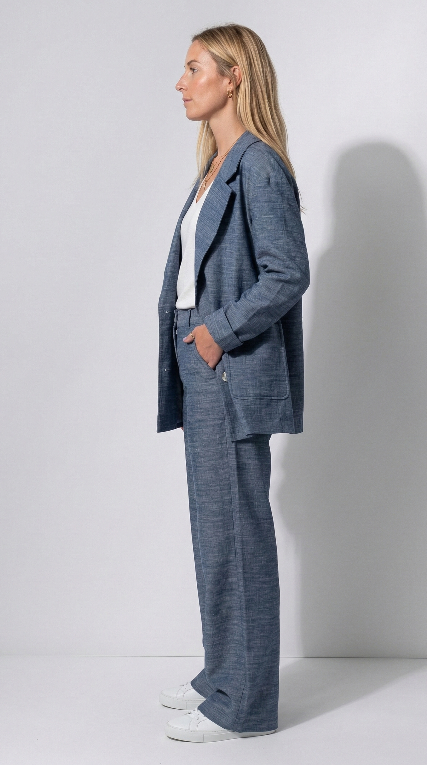 PANTALON FLUIDE EFFET LIN