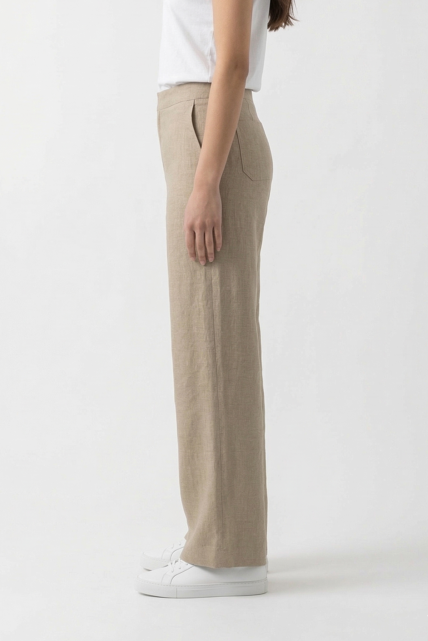 PANTALON FLUIDE EFFET LIN