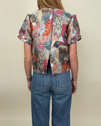 METALLIC JACQUARD PATTERN TOP