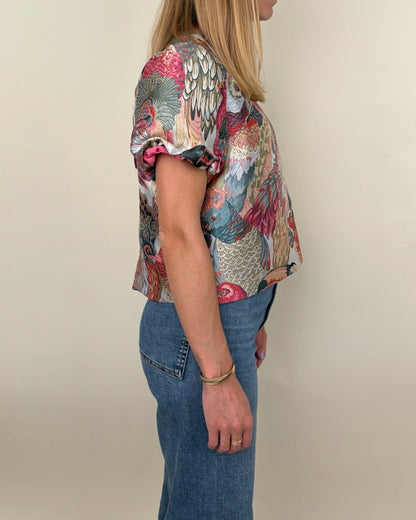 METALLIC JACQUARD PATTERN TOP
