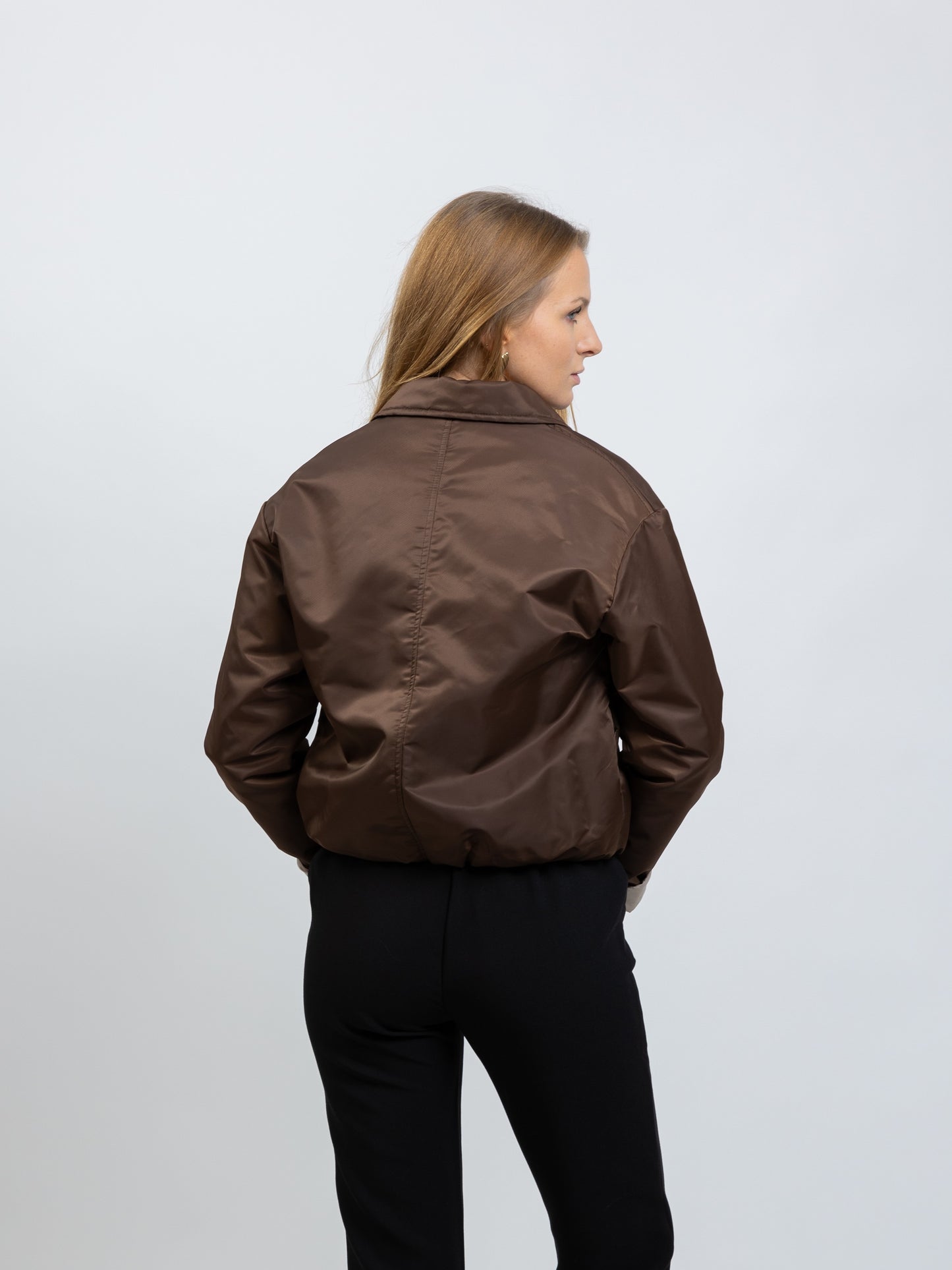 BOMBER JACKET WITH CONTRASTING LINING