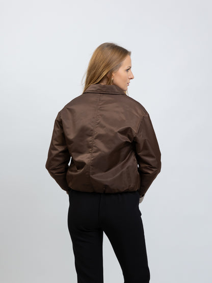 BOMBER JACKET WITH CONTRASTING LINING