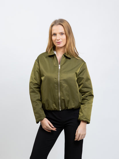 BOMBER JACKET WITH CONTRASTING LINING