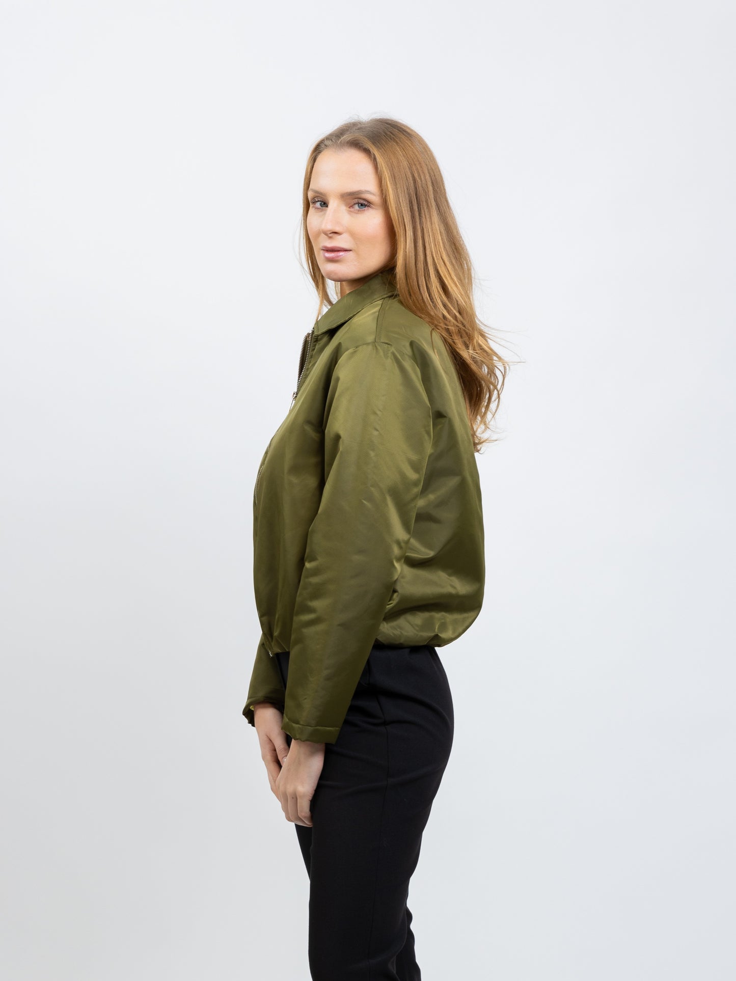 BOMBER JACKET WITH CONTRASTING LINING