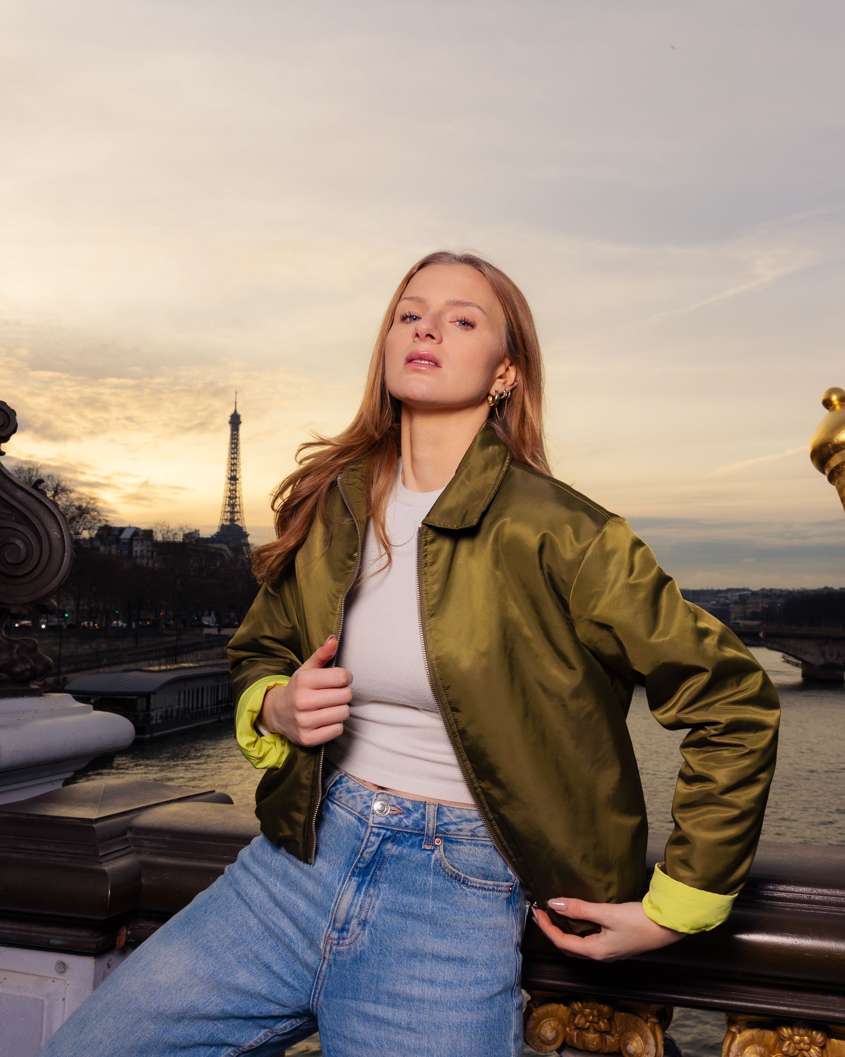 BOMBER JACKET WITH CONTRASTING LINING – K-ZELL PARIS