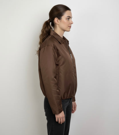 BLOUSON BOMBER À DOUBLURE CONTRASTÉE