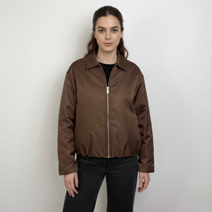 BLOUSON BOMBER À DOUBLURE CONTRASTÉE