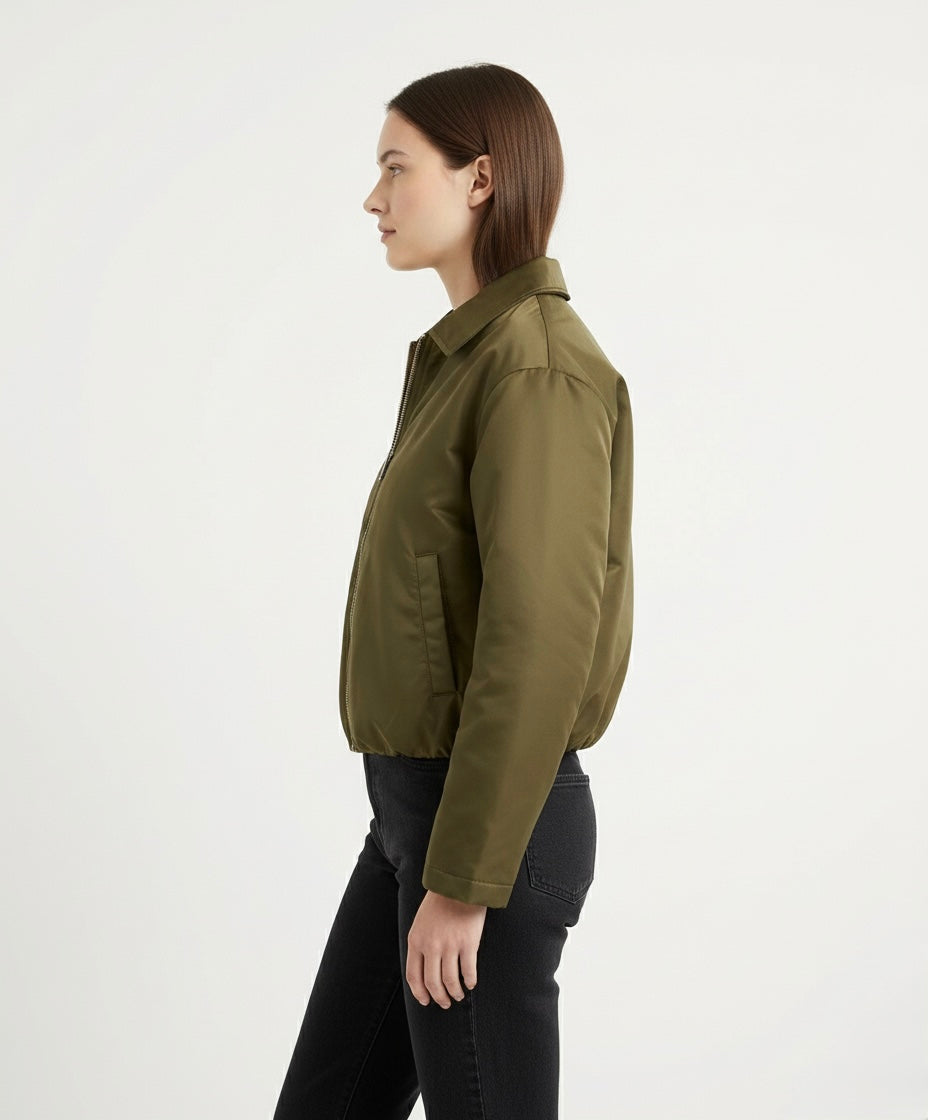 BLOUSON BOMBER À DOUBLURE CONTRASTÉE