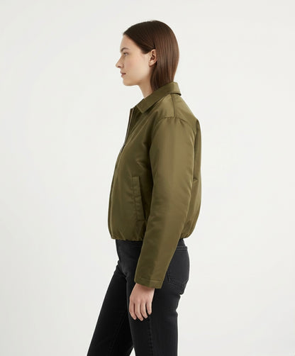 BLOUSON BOMBER À DOUBLURE CONTRASTÉE