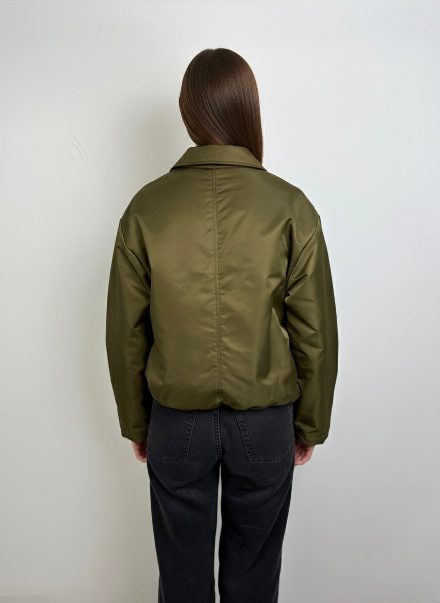 BLOUSON BOMBER À DOUBLURE CONTRASTÉE