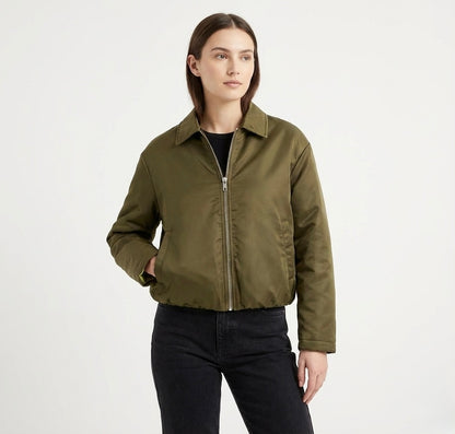 BLOUSON BOMBER À DOUBLURE CONTRASTÉE