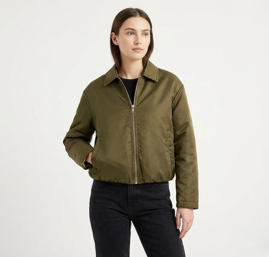 BLOUSON BOMBER À DOUBLURE CONTRASTÉE