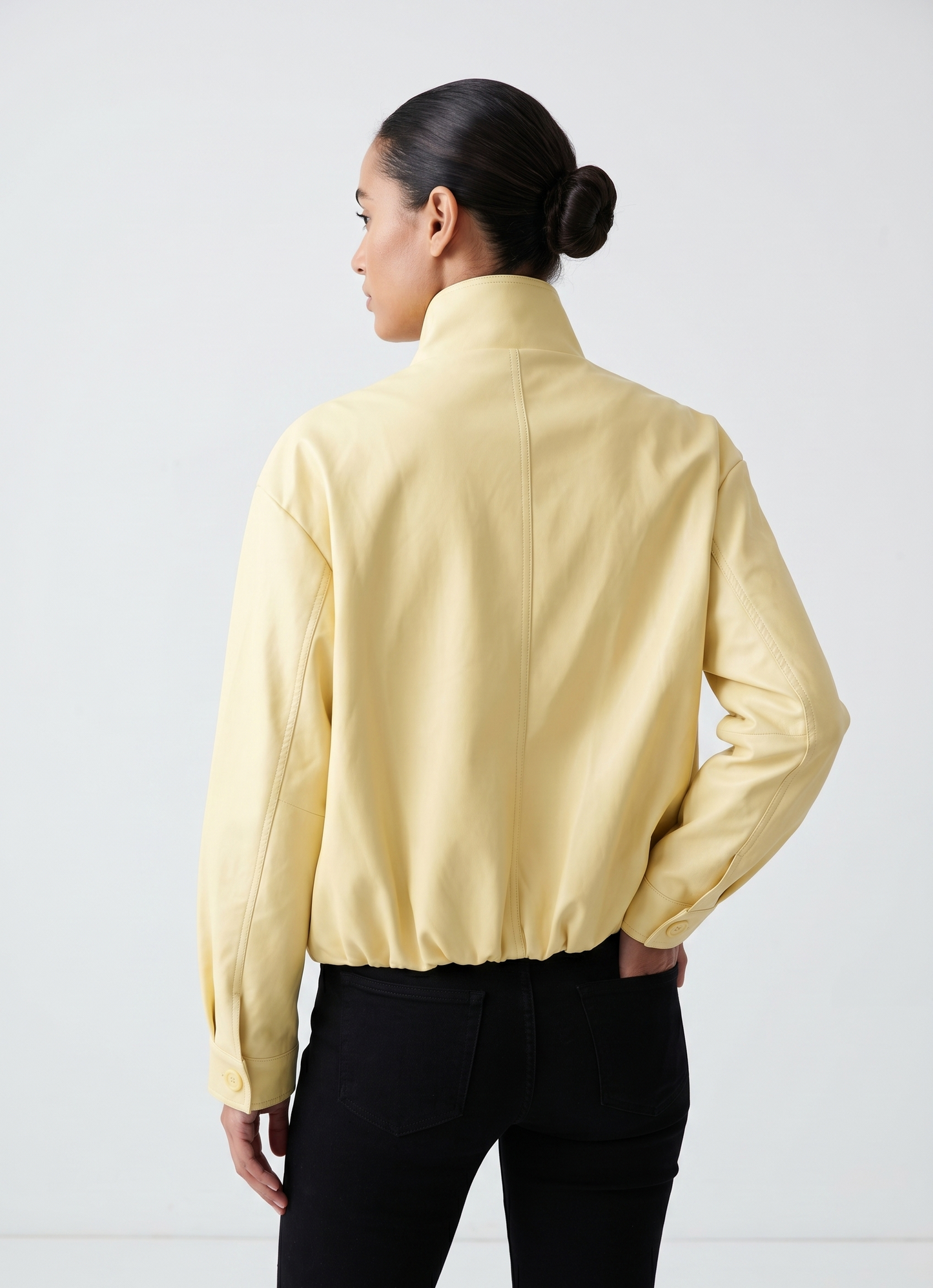 FAUX LEATHER BOMBER JACKET
