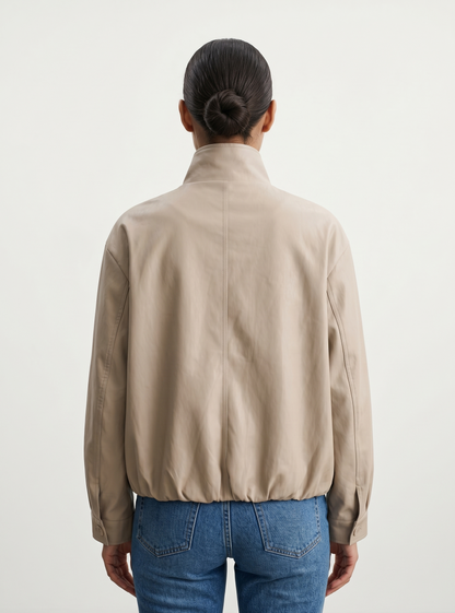 FAUX LEATHER BOMBER JACKET