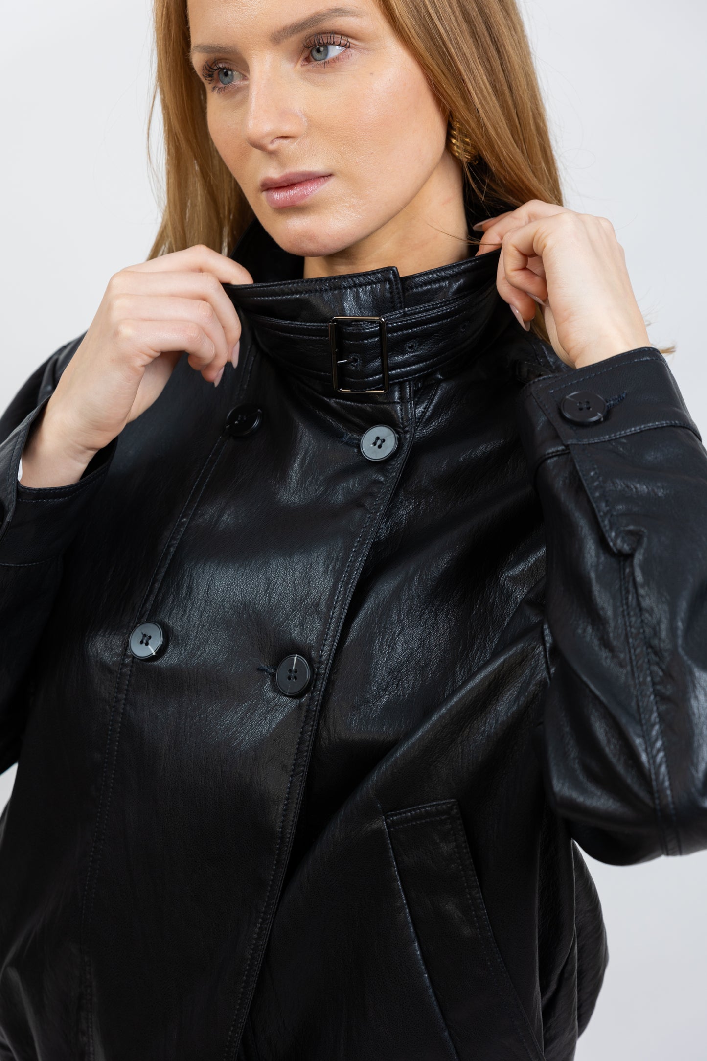 FAUX LEATHER BOMBER JACKET
