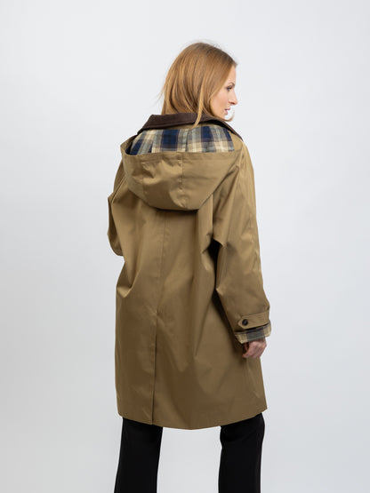 PARKA À CARREAUX AVEC CAPUCHE