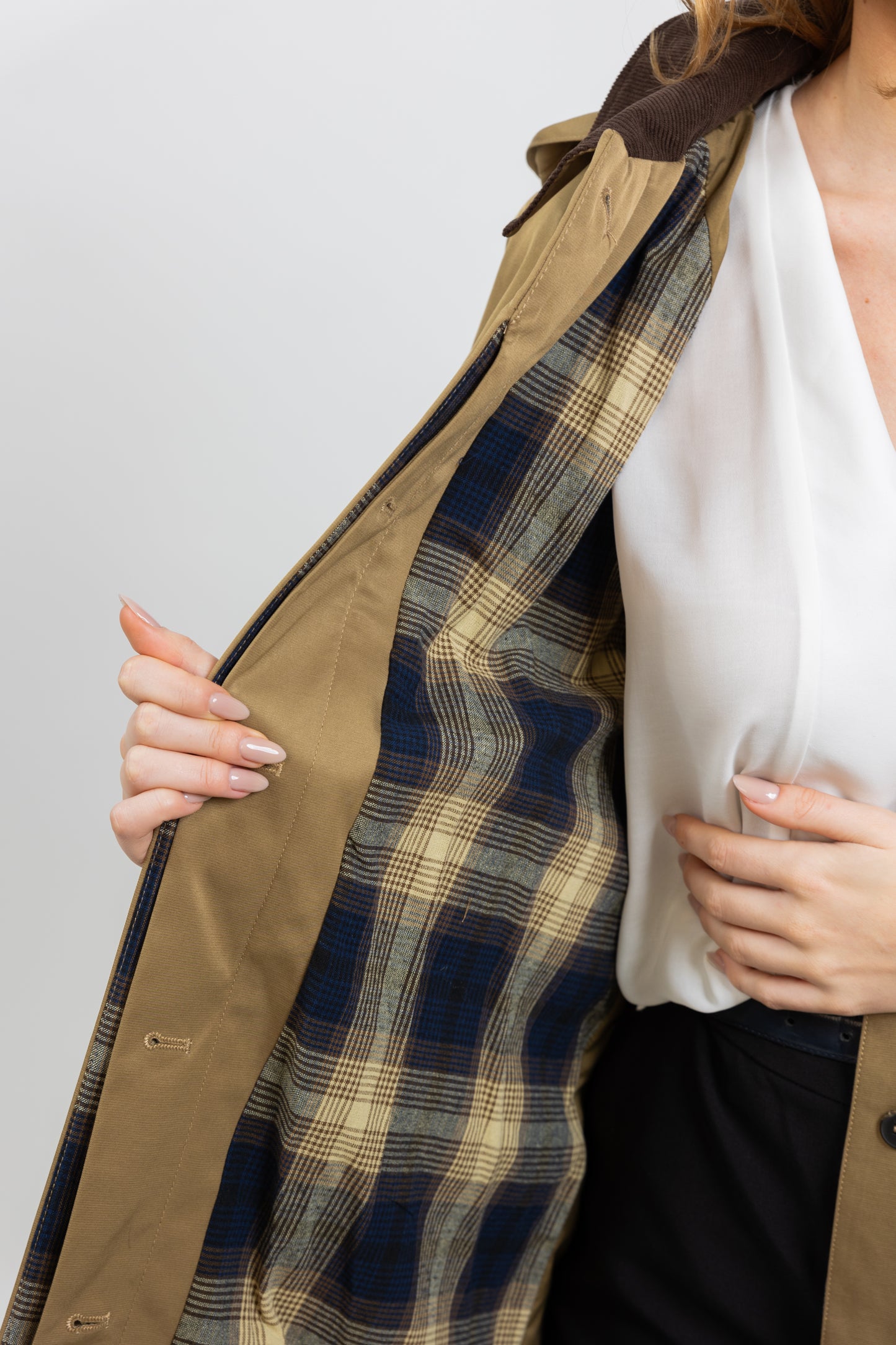 PARKA À CARREAUX AVEC CAPUCHE