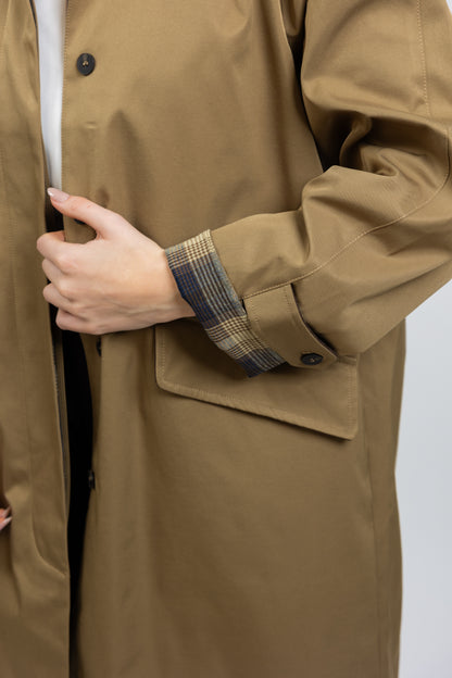 PARKA À CARREAUX AVEC CAPUCHE