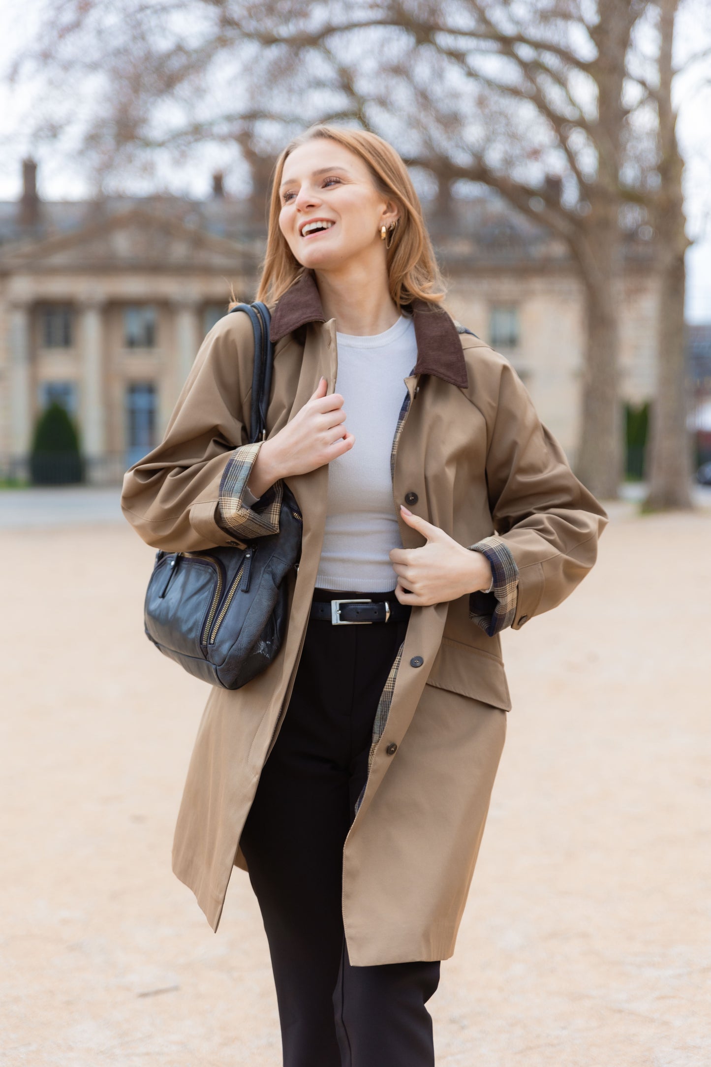 PARKA À CARREAUX AVEC CAPUCHE