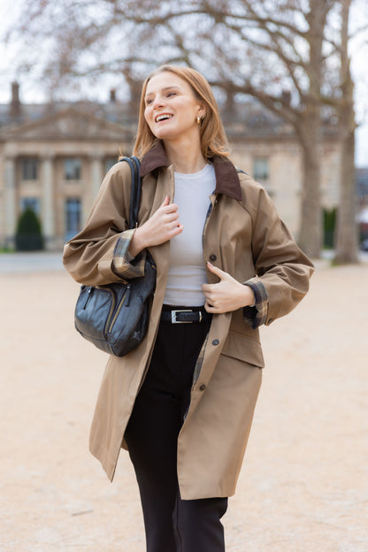 PARKA À CARREAUX AVEC CAPUCHE