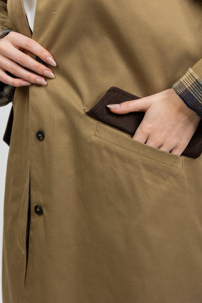 PARKA À CARREAUX AVEC CAPUCHE