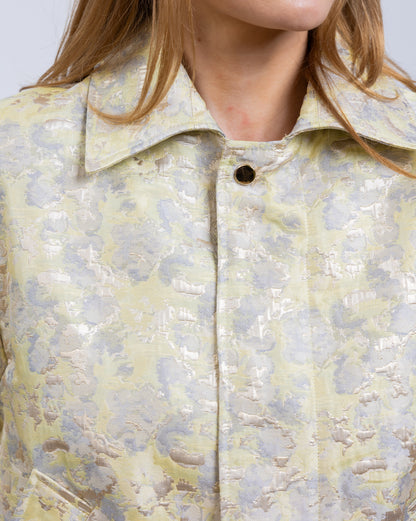 VESTE À MOTIF EN TISSU MÉTALLISÉ