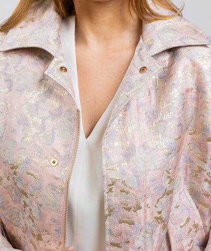 VESTE À MOTIF EN TISSU MÉTALLISÉ