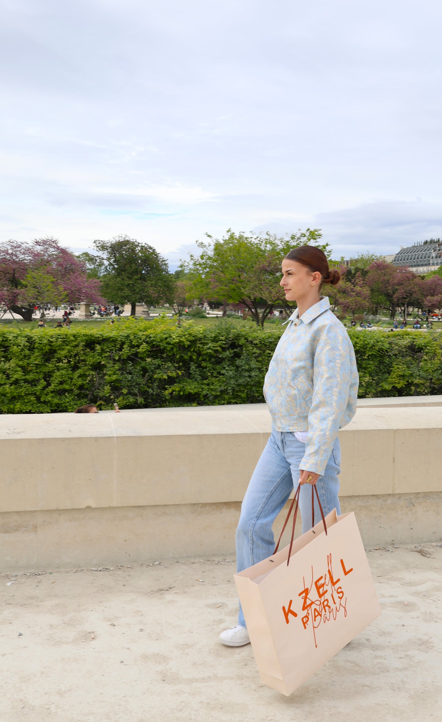 PATTERNED JACKET IN METALLIC FABRIC