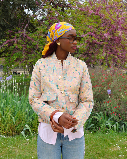 VESTE À MOTIF FLEURS MÉTALLISÉ