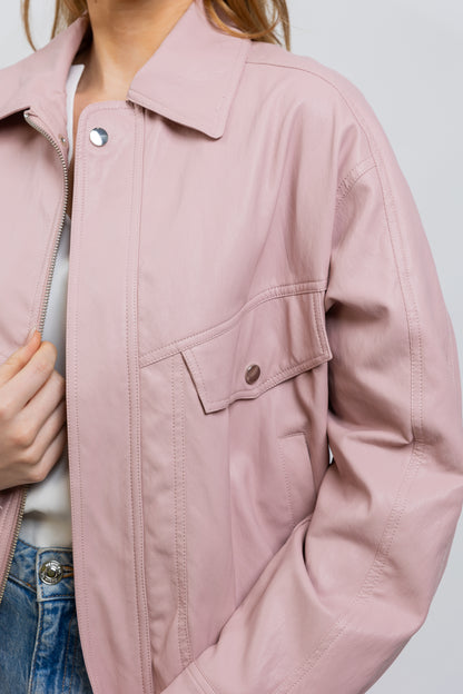 CHAQUETA DE CUERO SINTÉTICO