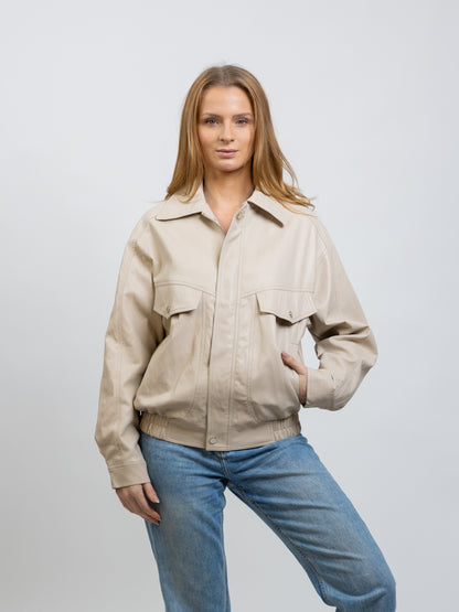 CHAQUETA DE CUERO SINTÉTICO