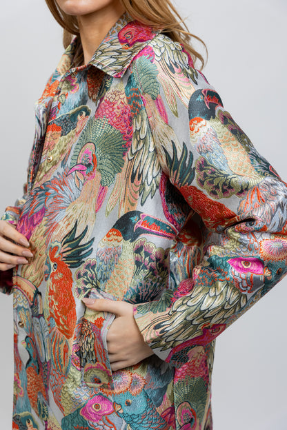 METALLIC JACQUARD PATTERN COAT