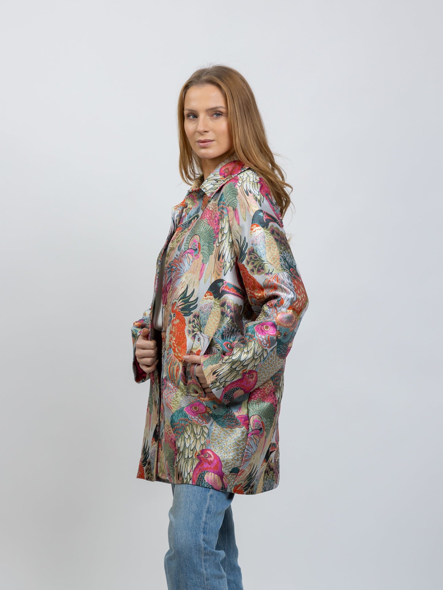 METALLIC JACQUARD PATTERN COAT