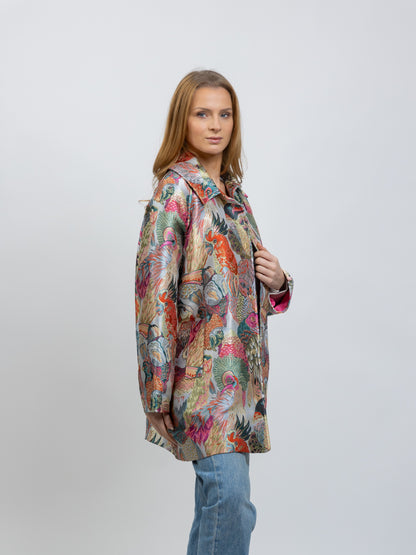 METALLIC JACQUARD PATTERN COAT