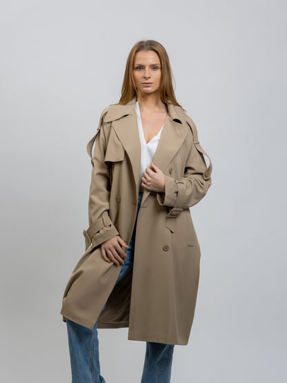 LONG BELTED TRENCH LOOK