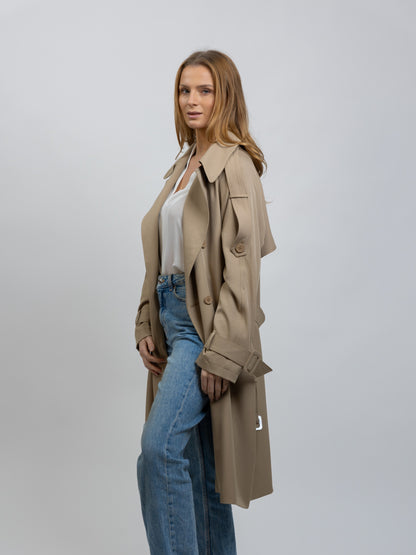 LONG BELTED TRENCH LOOK