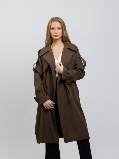 LONG BELTED TRENCH LOOK