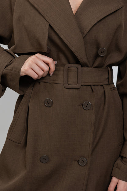LONG BELTED TRENCH LOOK