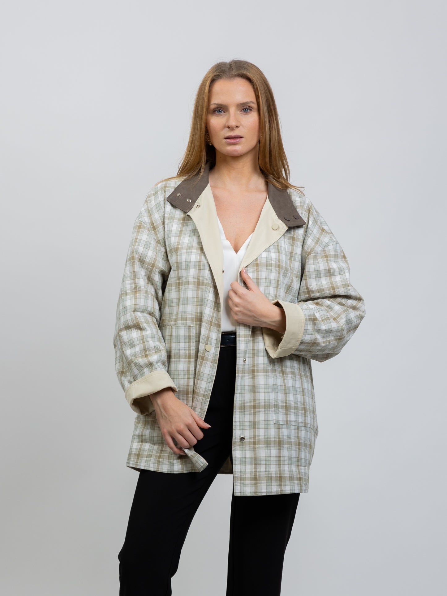 REVERSIBLE CHECKED PARKA