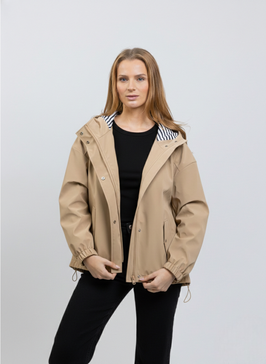 PARKA DE LLUVIA A RAYAS