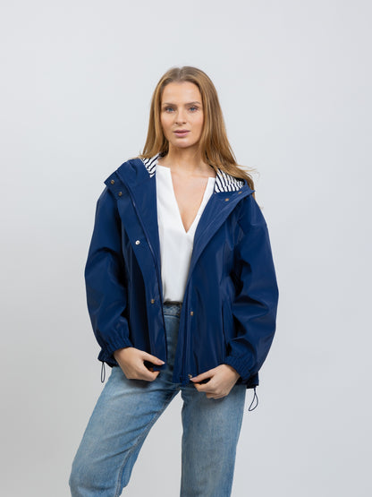 PARKA DE LLUVIA A RAYAS