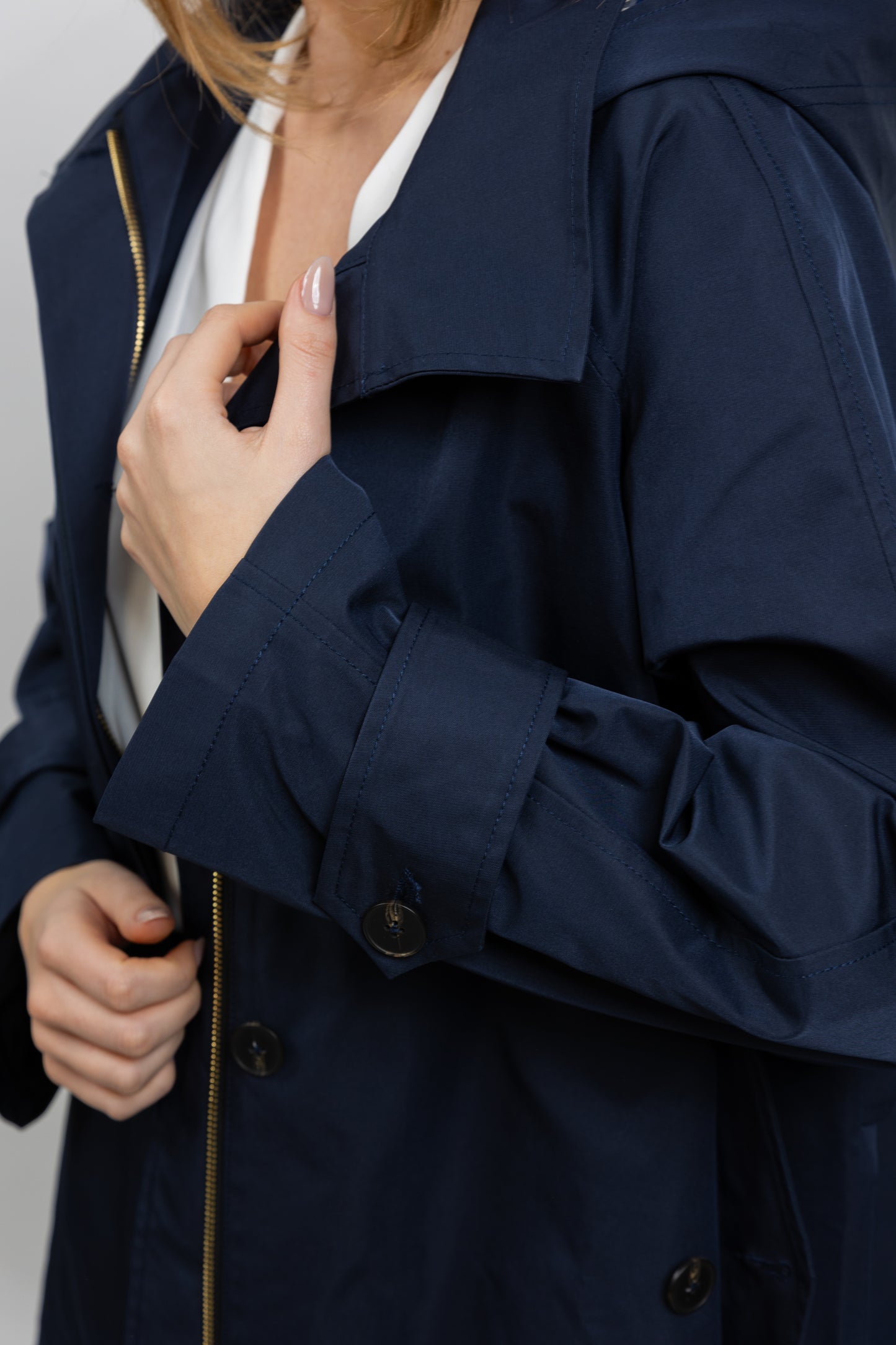 PANELED PARKA WITH CHECK PATTERN