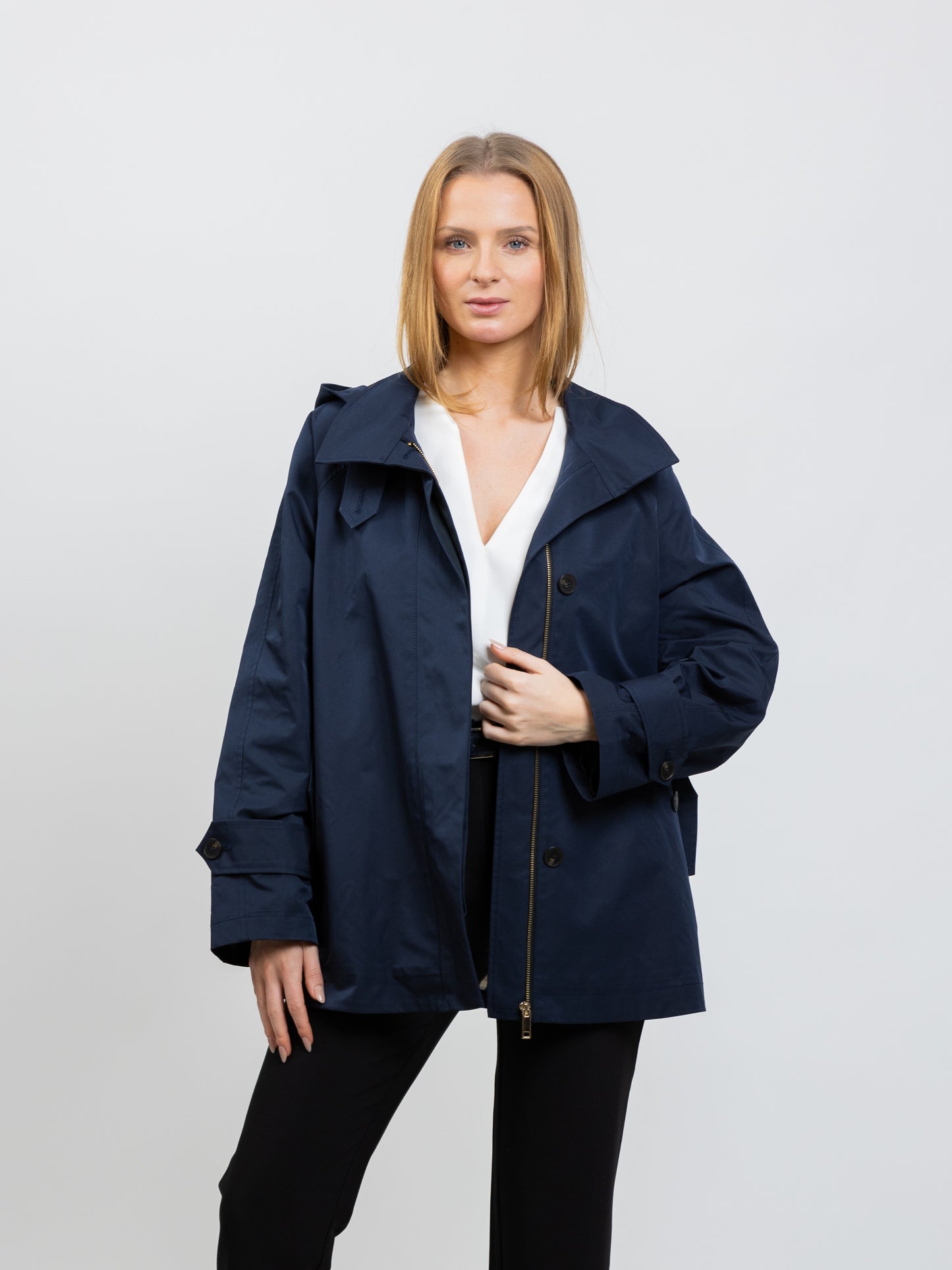 PANELED PARKA WITH CHECK PATTERN