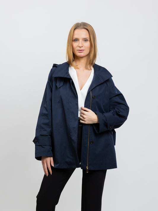 PARKA À CAPUCHE AVEC MOTIF CARREAUX