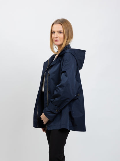 PANELED PARKA WITH CHECK PATTERN