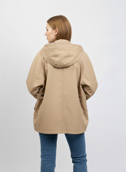 PANELED PARKA WITH CHECK PATTERN