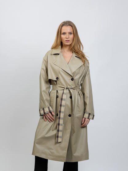 TRENCH À CEINTURE AVEC MOTIF CARREAUX