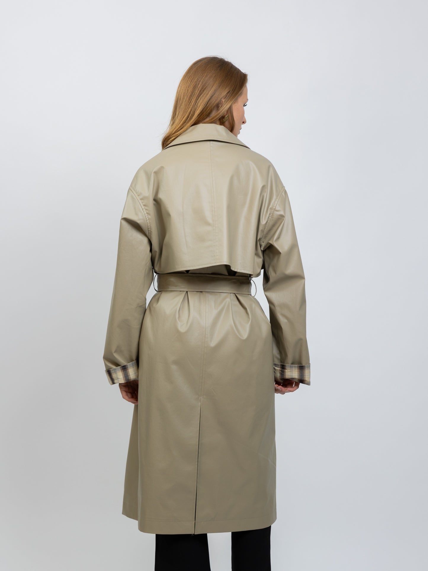 TRENCH À CEINTURE AVEC MOTIF CARREAUX
