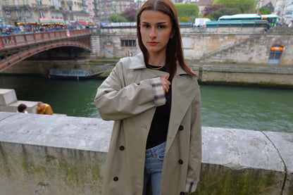 TRENCH À CEINTURE AVEC MOTIF CARREAUX