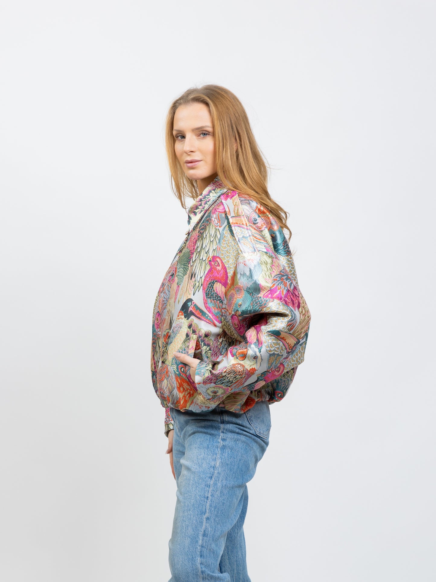 VESTE À MOTIF JACQUARD MÉTALLISÉ